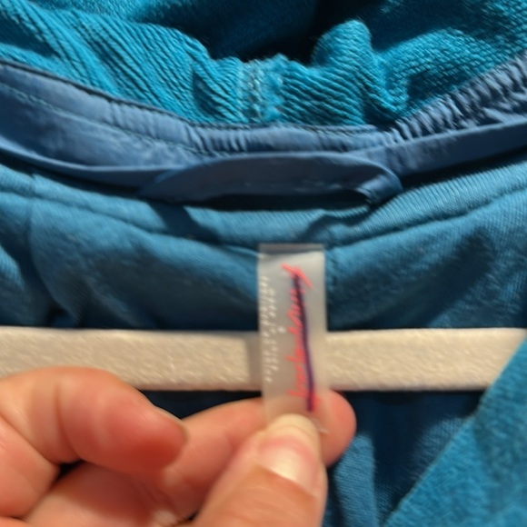 Free People FP Movement Post Up Teal Varsity Sweatshirt Jacket S Hoodie - Picture 3 of 12